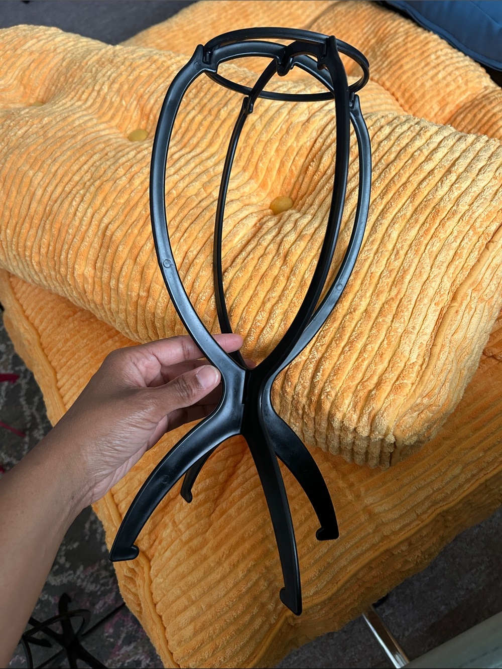 Black Plastic Wig Stand - Unbranded